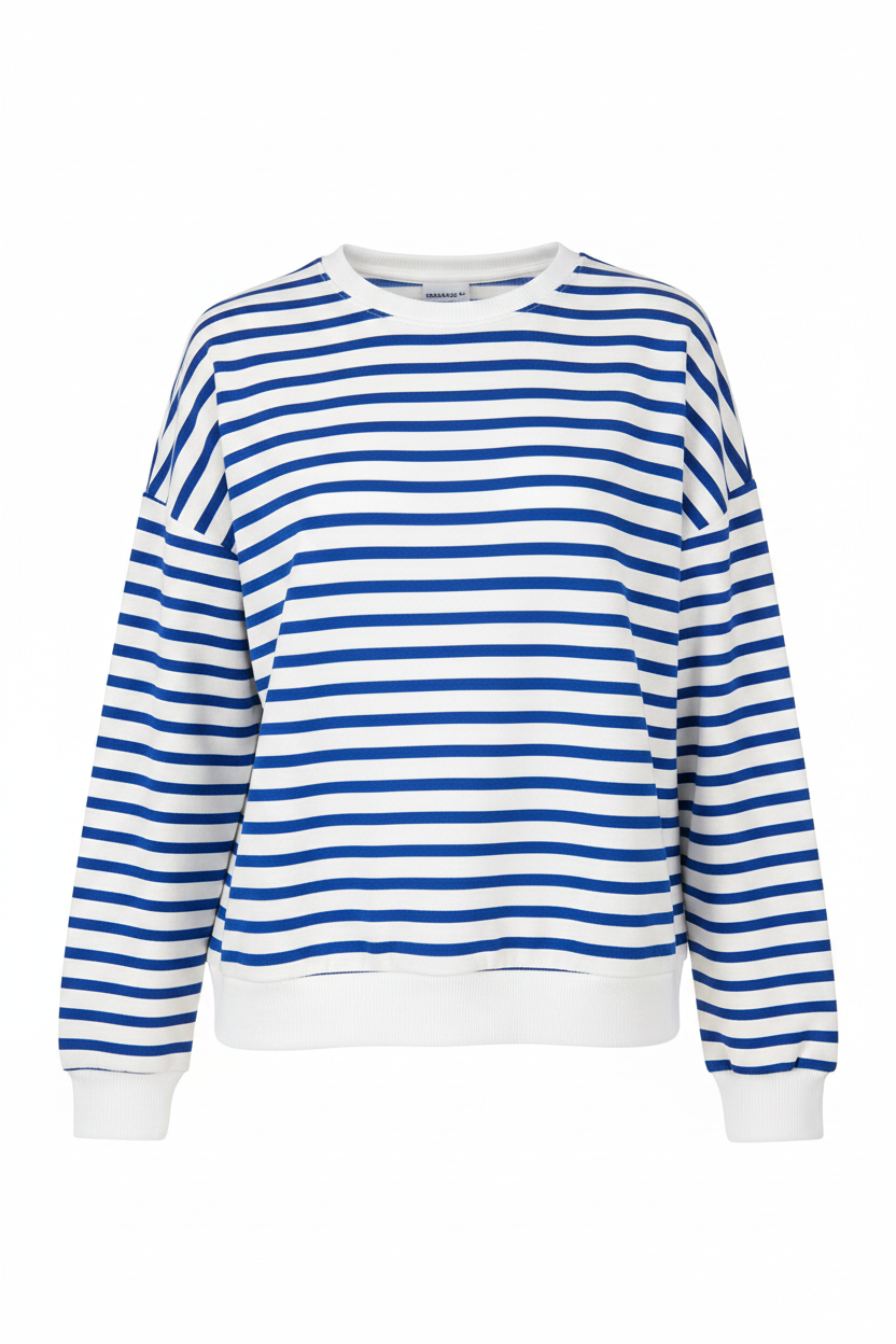 Striped Crewneck - Clean Studio Blue